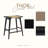 AllForWood Thor Wicker Counter Height Wooden Counter Stool with Hand-Knitted Rope, K/D, Backless Island 24" Wicker Stool for Kitchen, Solid Wood, Modern Design, Indoor & Outdoor (Midnight Charcoal)-868850889-868850890