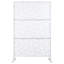 Écran d'intimité blanc et extérieur en acier blanc, panneau de séparation autoportant en métal H 76 po x l 48 po