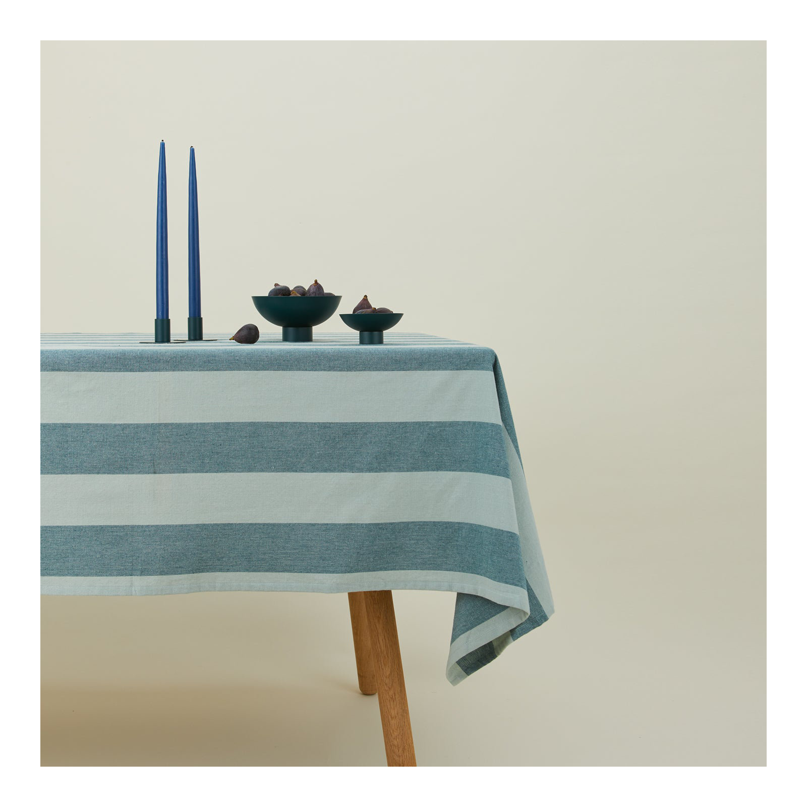 Essential Striped Tablecloth, Sky/Peacock