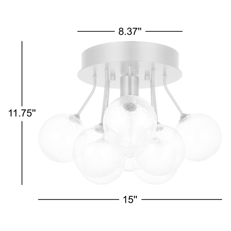 Logan Glass Semi Flush Mount, Brushed Nickel