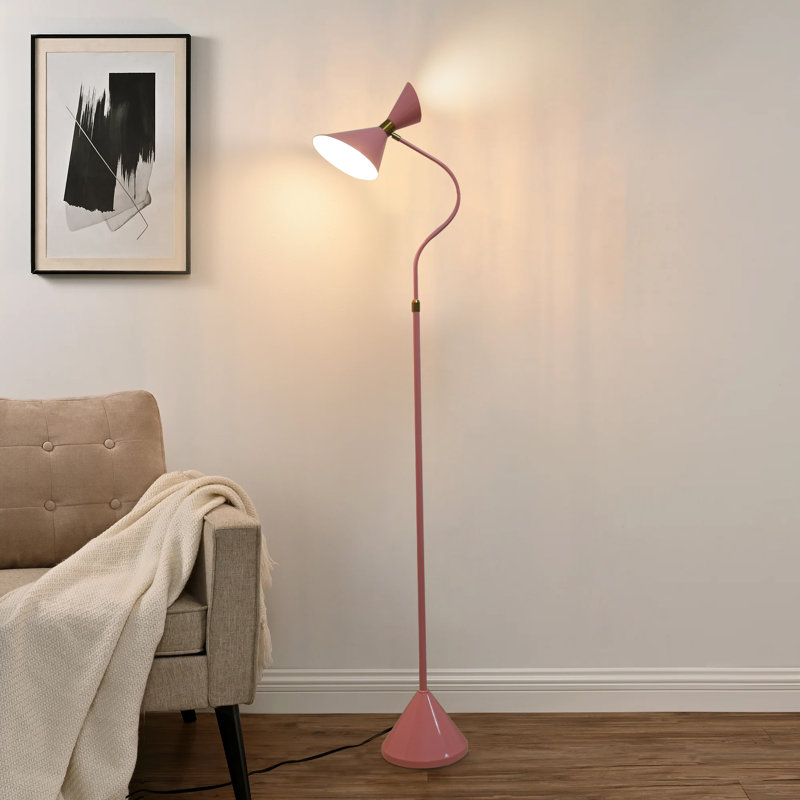 Industrial Floor Lamp, Modern Standing Lamp With 6w Led Bulb, Adjustable Lampshade, Foot Switch, Metal Gooseneck Reading Tall Floor Lamps For Living Room, Bedroom, Office
