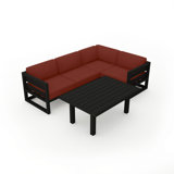 Avion Classic 5 Piece Sectional Set - Black - Cast Lagoon