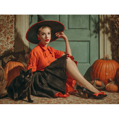 Vintage Witch Charm Wrapped Canvas Wall Art