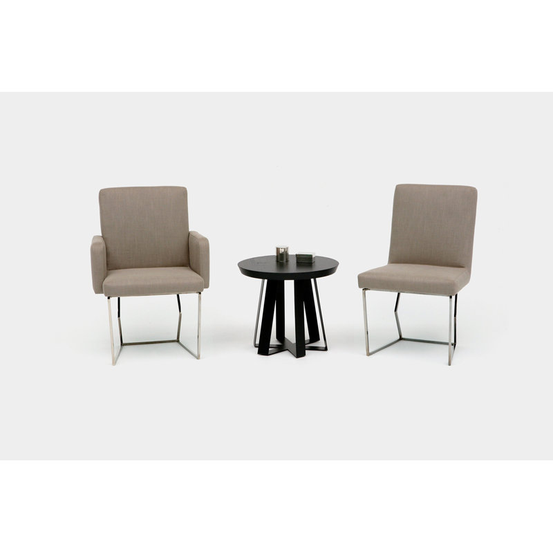 Upholstered Armchair, Vicuna Velvet, Chrome