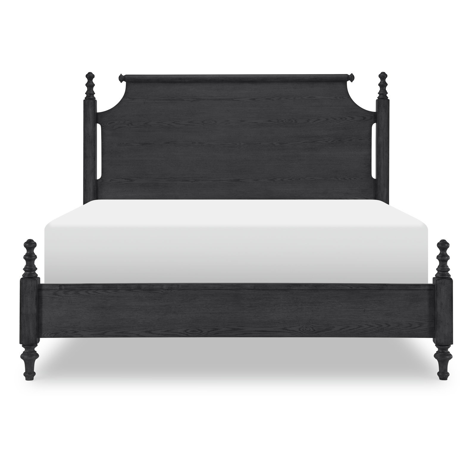 Country Living Four Poster Oak Bed, Black, Queen