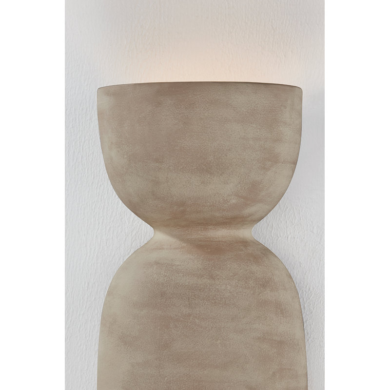 Applique murale 2 lumières Mitzi Natalia en laiton vieilli / céramique Windy Dune de 6,75 pouces de largeur