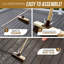 Heavy Duty 12" Sweeping Brush Outdoor Garden Broom with Stiff Natural Bassine Bristles