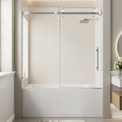Porte de douche coulissante simple sans cadre