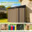8x4 Ft Outdoor Storage Shed, Lean To Storage Shed, Garden Tool Metal Storagehouse With Lockable Door, 2 Air Vents And Sloped Roof For Backyard, Patio, Lawn, Brown-121378013-121378015