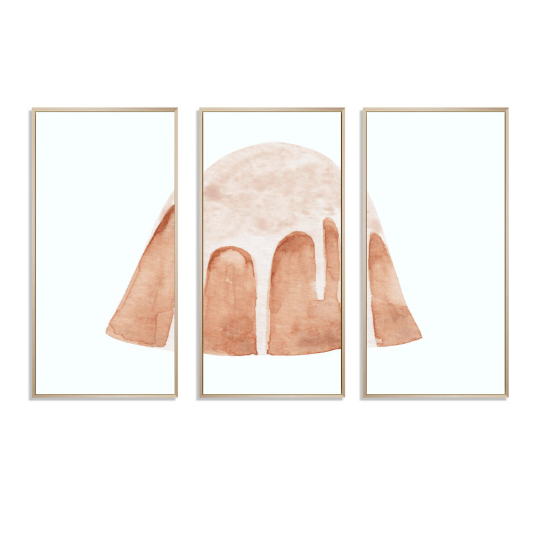 Paques de Pâques sur fond blanc - 3 pièces, reproduction sur toile, H 20 po x l 36 po x P 1 po, Cadre brun