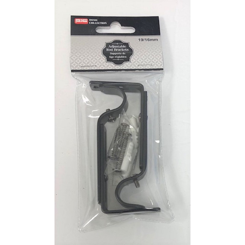 Supports de tringle extensibles - Noir / 2 pièces (19/16 mm), Noir