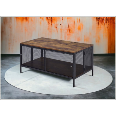 Winam Antique Oak & Black Finish Coffee Table
