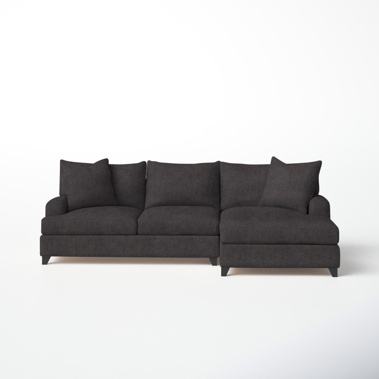 Shorewood Upholstered Chaise L-Sectional, Bella Asphalt, Right Hand Facing