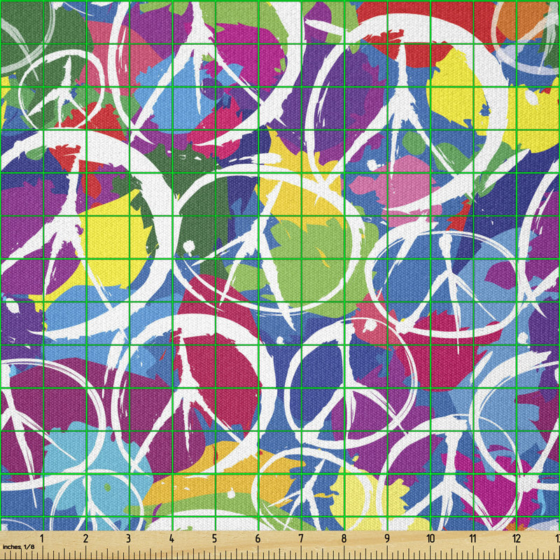 Corelli Universal Peace Sign on Colourful Background Multi-Purpose Fabric