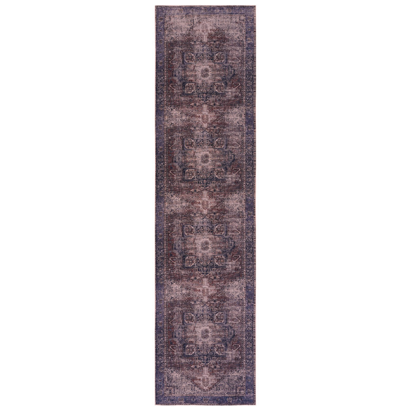 Low-Pile Area Rug - Washable, Non-Slip, Stain For Bedroom  Burgundy, 2'6'' X 10' Washable Kitchen Non-Shedding, Soft,