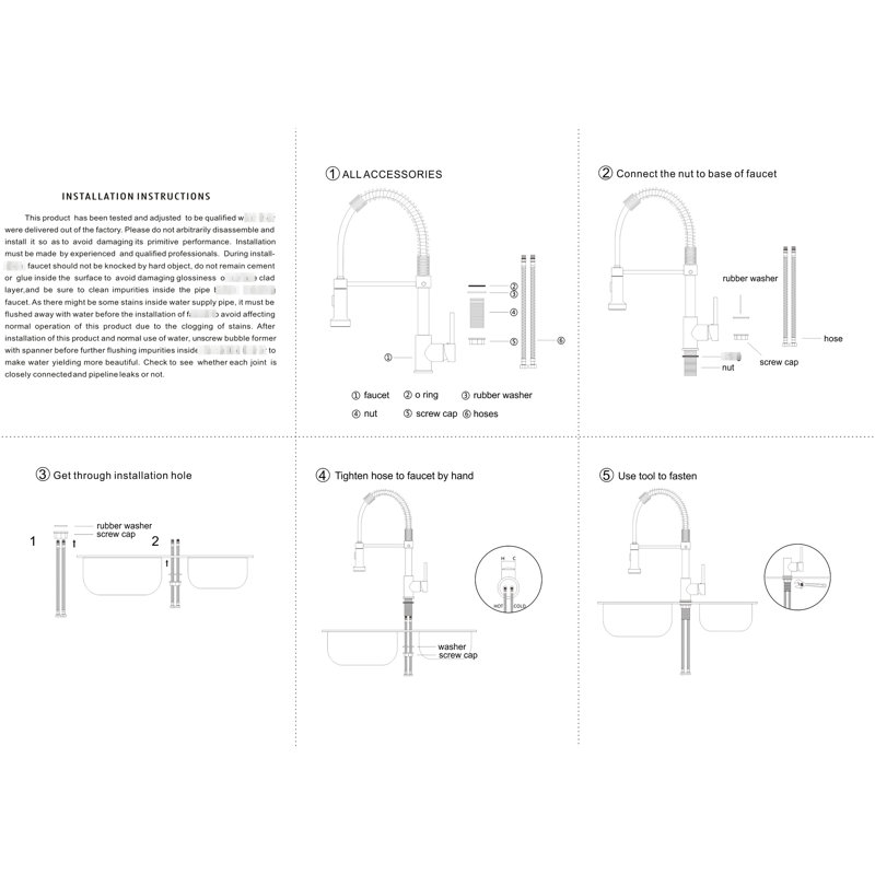 Robinet de cuisine en acier inoxydable avec tirette, nickel brossé, robinet à finition sanitaire, duvet, conception avancée