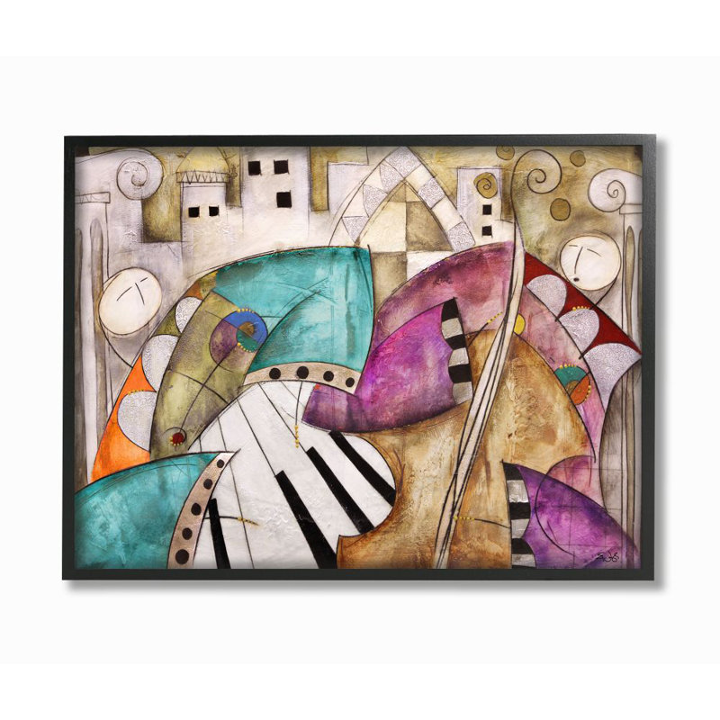 « couleur geometry abstract painting band painting », impression sur toile, H 16 po x l 20 po x P 1,5 po