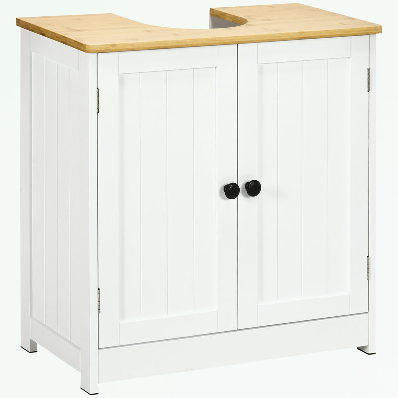 Armoire de salle de bain sous le lavabo avec portes doubles et tablette réglable