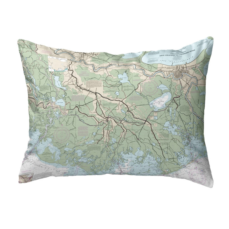 Coussin décoratif extérieur extérieur sans cordon New Orleans to Calcasieu River, LA