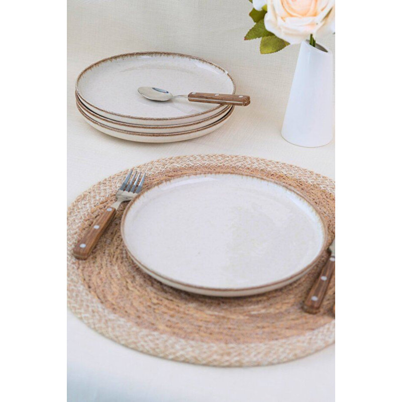 Elegant Dessert Plate Set (4 Pieces), 8.3 x 8.3 x 0.8 inches | 100% Porcelain, Dishwasher & Microwave Safe | Perfect for Entertaining & Daily Use, Stylish and Durable Design for Any Table Setting