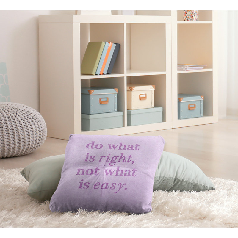 Do What Is Right Throw Pillow, 26" H x 26" W, Violet