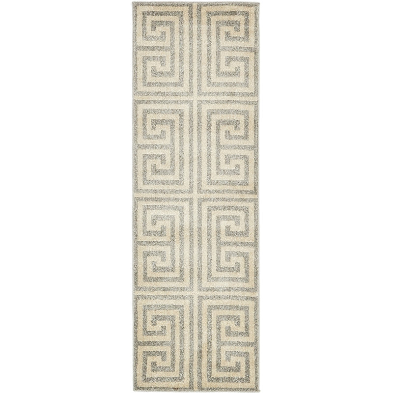 Square Geometric Area Rug, Runner 61 x 183cm