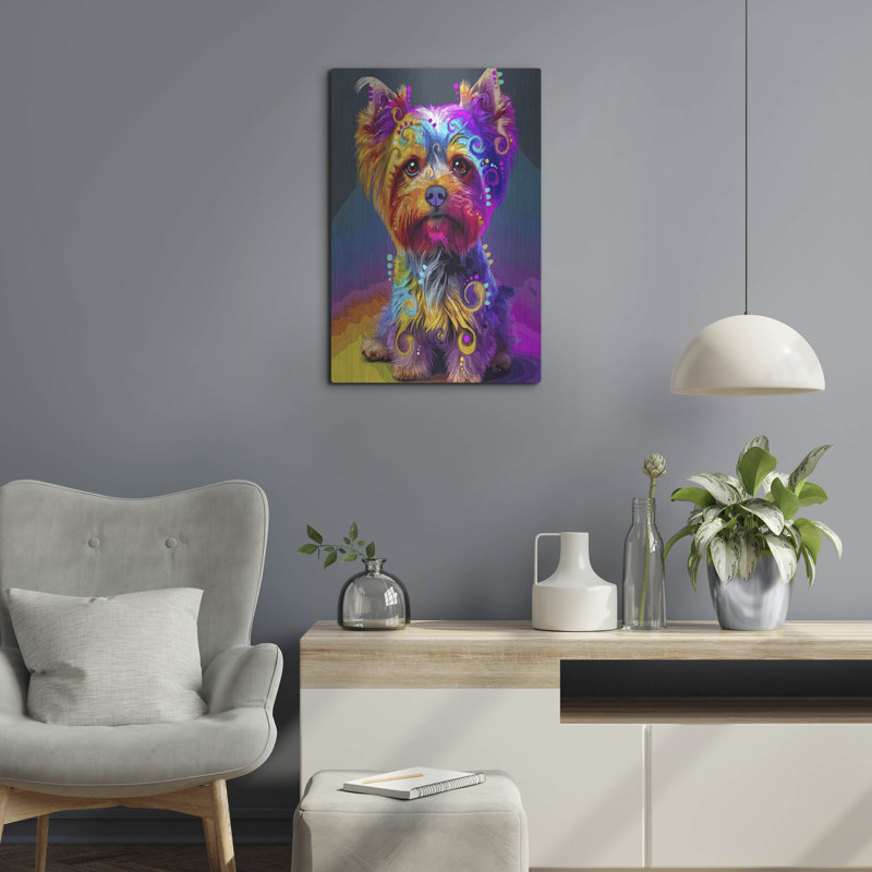«The Soph sophistiqué Yorkie» par Dean Russo, H 24 po x l 16 po