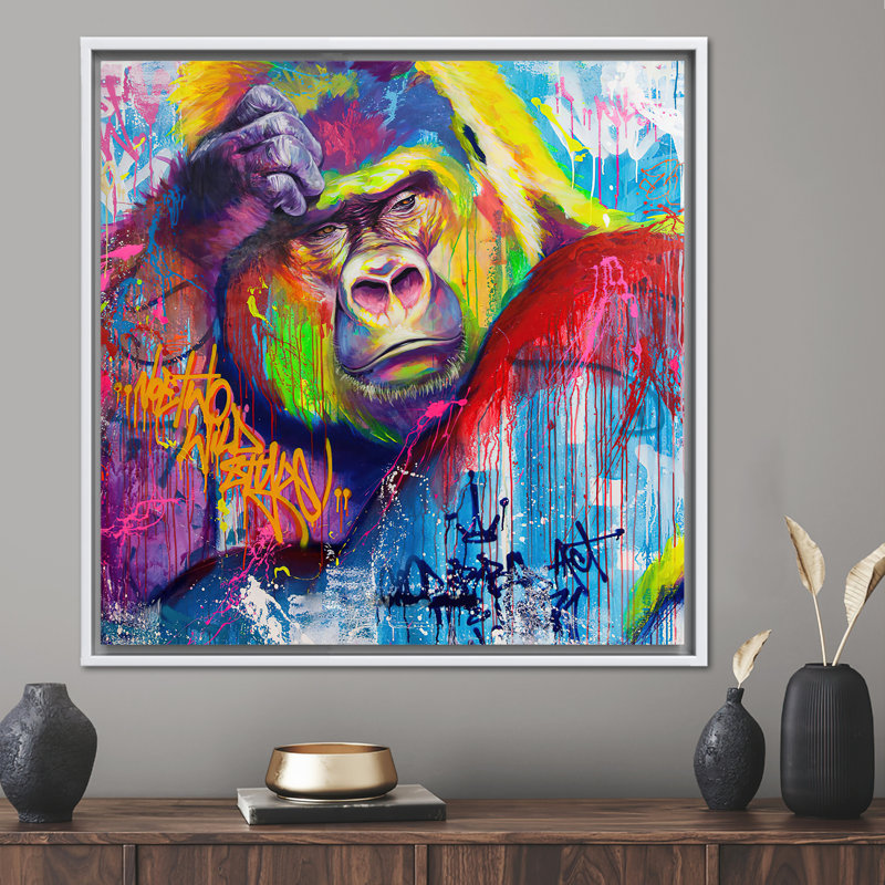 Print on Canvas, 20 cm H x 20 cm W, White Floater Framed