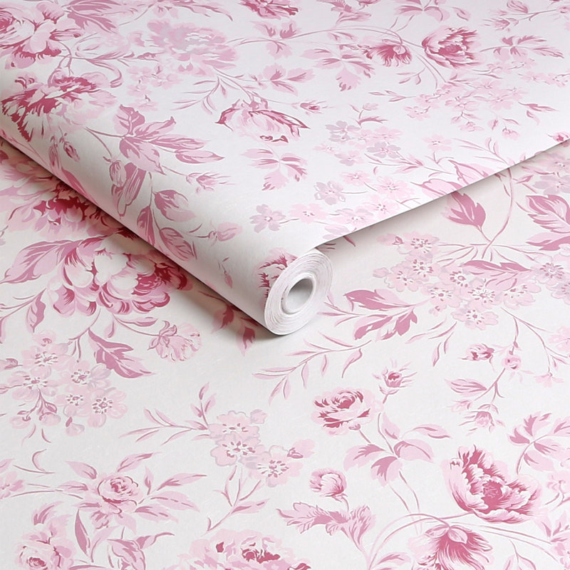 Rachel Ashwell Romantic Rose Pink Wallpaper, Pink