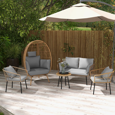 Ensemble de conversation pour canapé d'extérieur pour 5 personnes Balconera