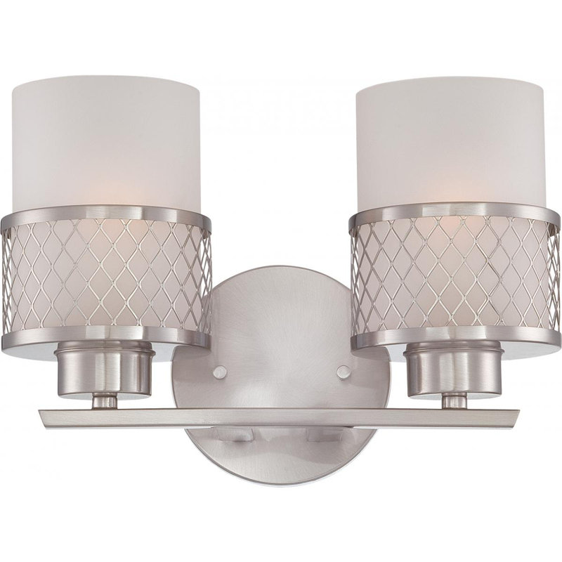Malang 2 - Light Dimmable Vanity Light, Brushed Nickel / Frosted