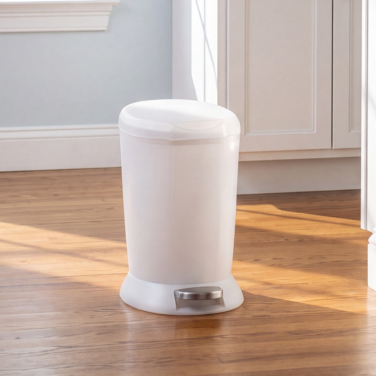 simplehuman 1.6gal Compact Step-On Can, White