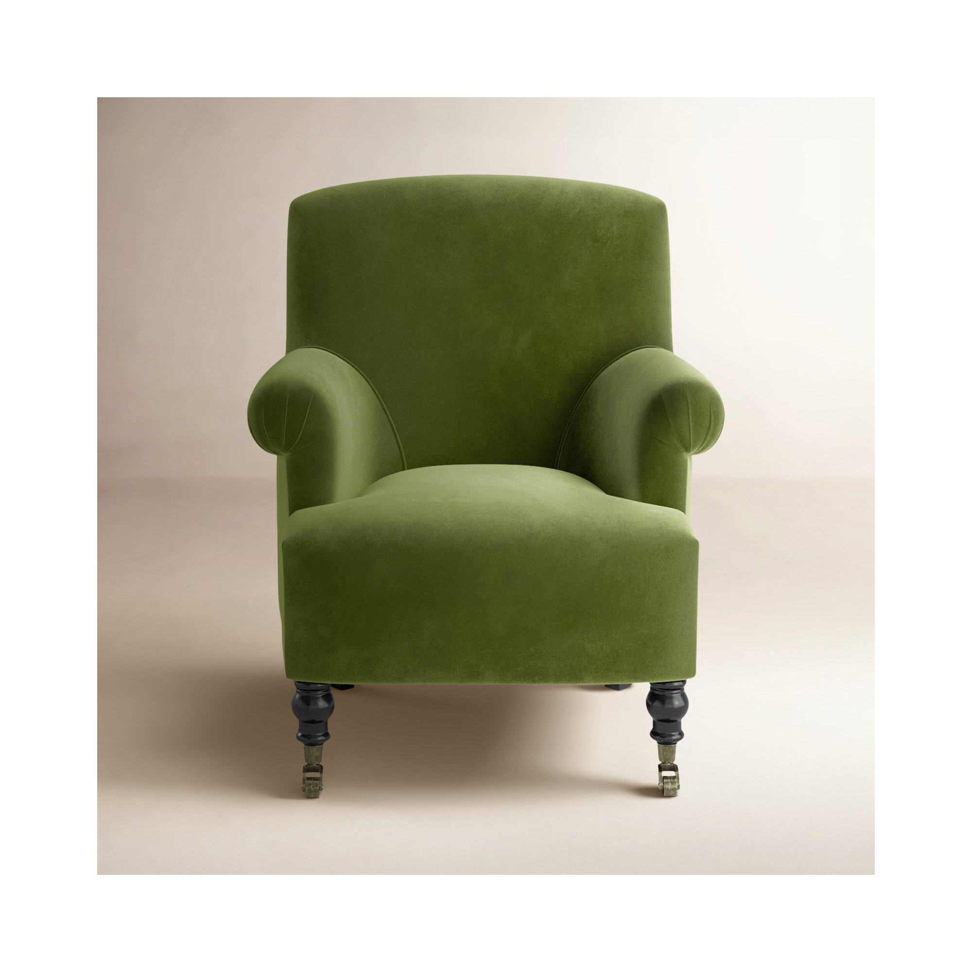 Naine Upholstered Armchair, Olive Green Velvet