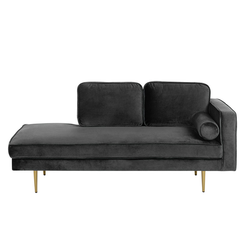 Astra Velvet Chaise Lounge, Right-Arm Chaise