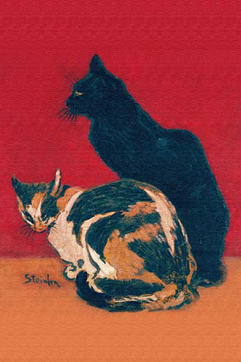 Conversations par theophile steinlen-impression, H 36 po x l 24 po x P 1,5 po
