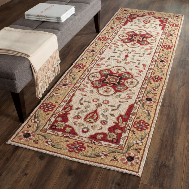 Bryonhall Hand Hooked Performance Floral Rug, Runner 2'6" x 10'