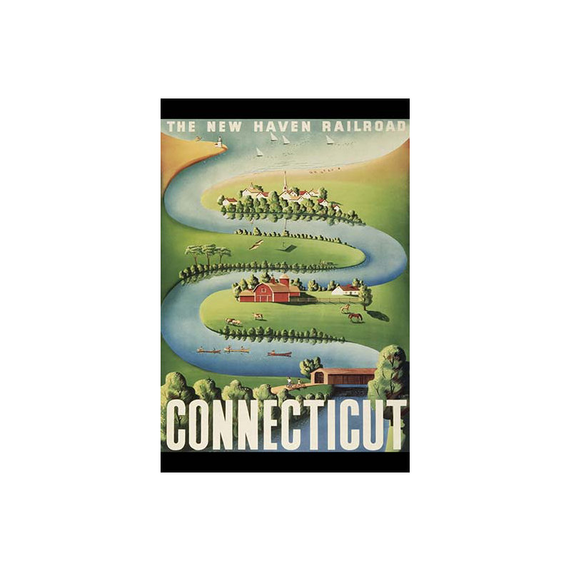 Connecticut-impression publicitaire, H 66 po x l 44 po x P 1,5 po