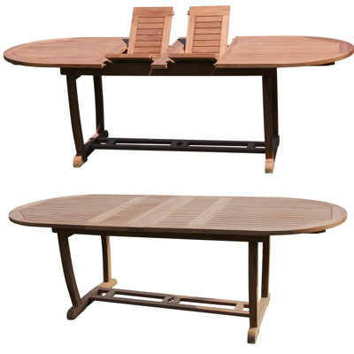 Reynaldo Outdoor Oval Teak Dining Table