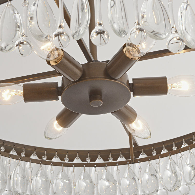 Lustre en cristal 6 lumières Viviana 24 "- bronze