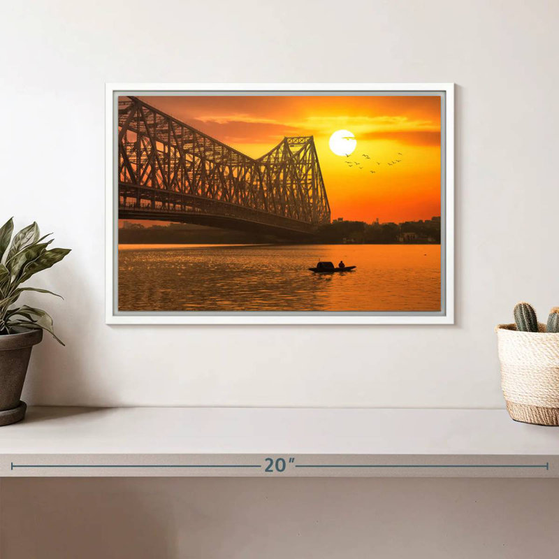Pont Howrah, Cadre flottant blanc, 13 po x 9 po