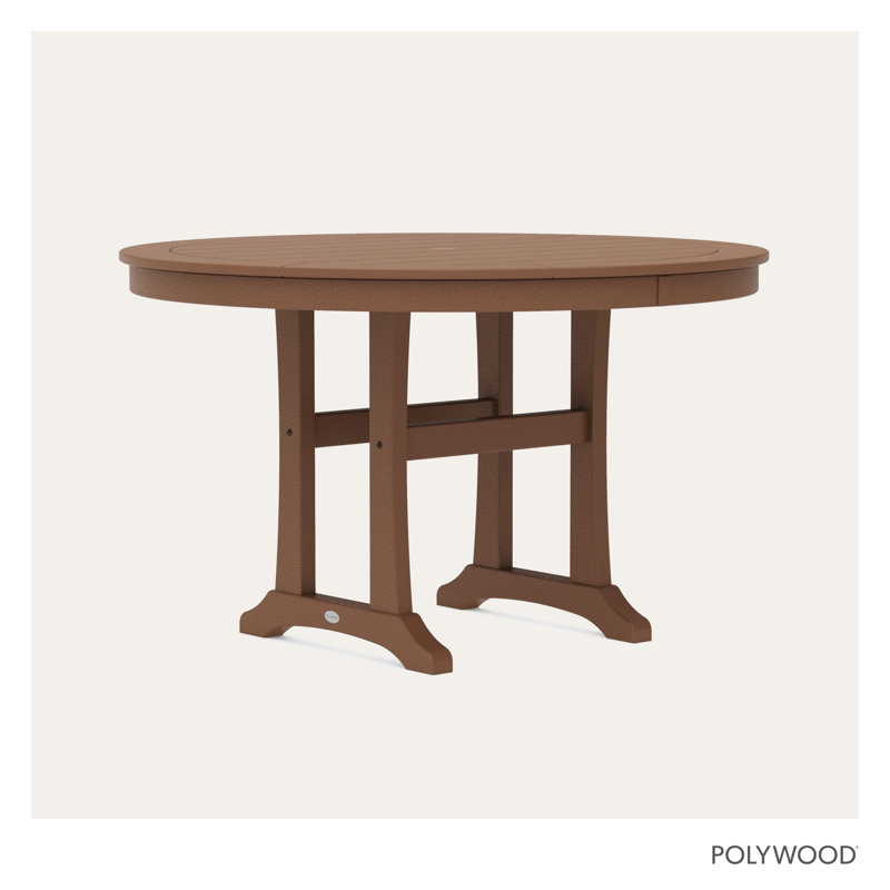 Nautical Trestle 48" Round Dining Table, Teak