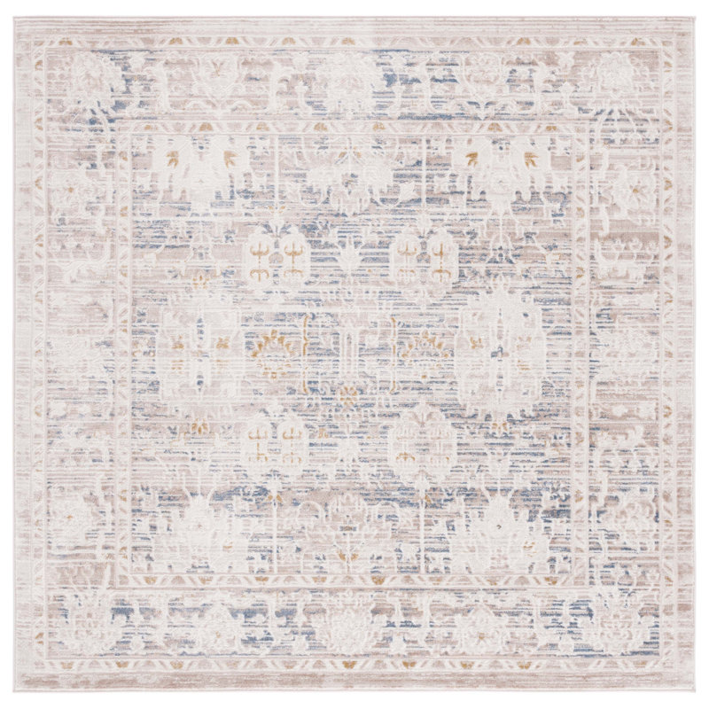 Merlena Performance Oriental Rug, Square 6'7"