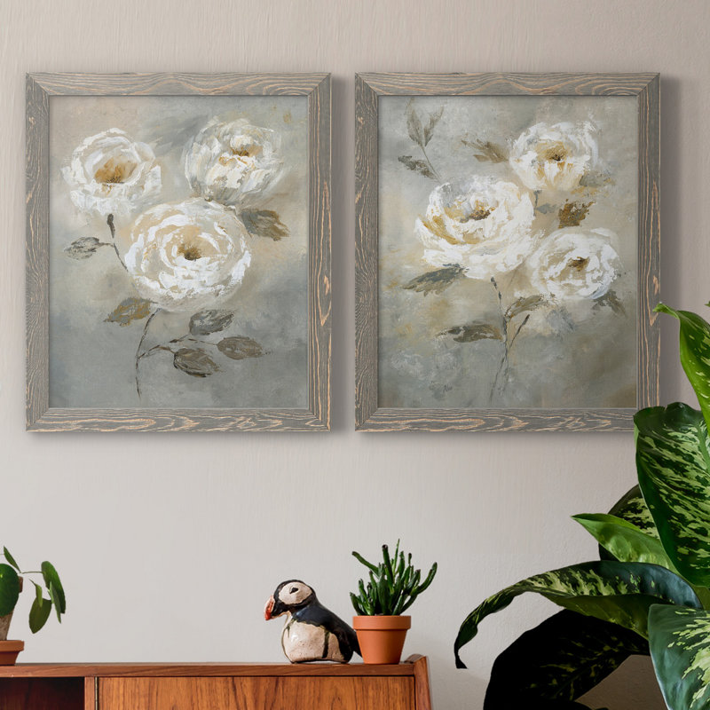 «Soft and Bold I», ensemble de 2 reproductions d'art, Pas de tapis, Toile avec cadre gris, H 24 po x l 36 po x P 1,5 po