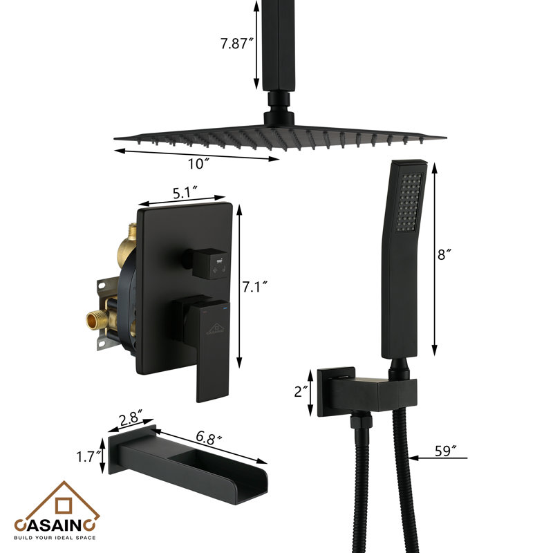 All-In-One Kit with Rough in-Valve, Matte Black