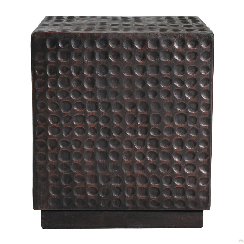 Table d'appoint d'extérieur, cube de table de bout de patio, table basse cannelée MGO, Cuivre