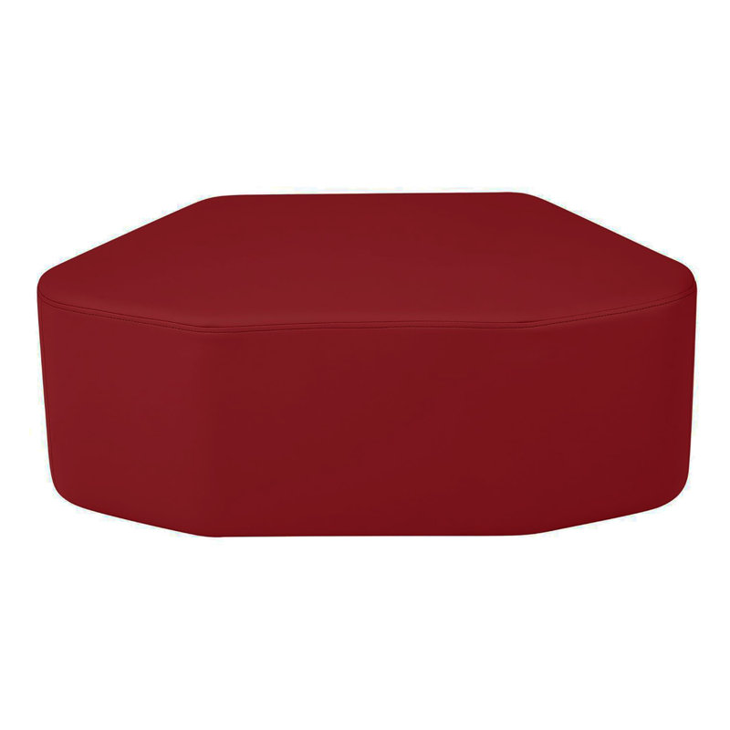 Ensemble de repose-pieds hexagonal avec siège à pétales Pro Series, 7 pièces, 12" H x 34.5" W x 30.5" D, Cramoisi / érable