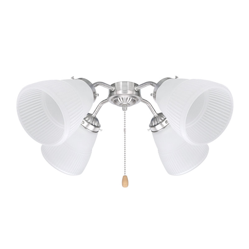 Abat-jour de ventilateur de plafond en verre blanc givré 5 po Analynn