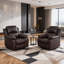 Fauteuil de chasse manuel moderne en cuir végétalien de 35 po de largeur avec accoudoirs et dossier confortables (ensemble de 2)-227468764