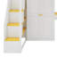 Lit mezzanine avec escalier de rangement, coiffeuse intégrée et garde-robe et armoires, lit mezzanine moderne avec miroir, charge USB et lumières-496880699