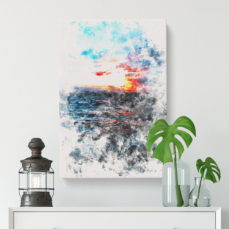 Moody Skies Above The Ocean - Wrapped Canvas, 60cm H x 40cm W x 3cm D